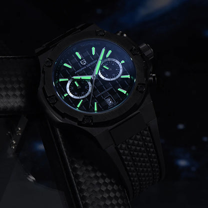 Orologi al quarzo da uomo PAGANI DESIGN – Cronografo sportivo di lusso, impermeabile, dotato di lancette luminescenti e vetro zaffiro con trattamento antiriflesso