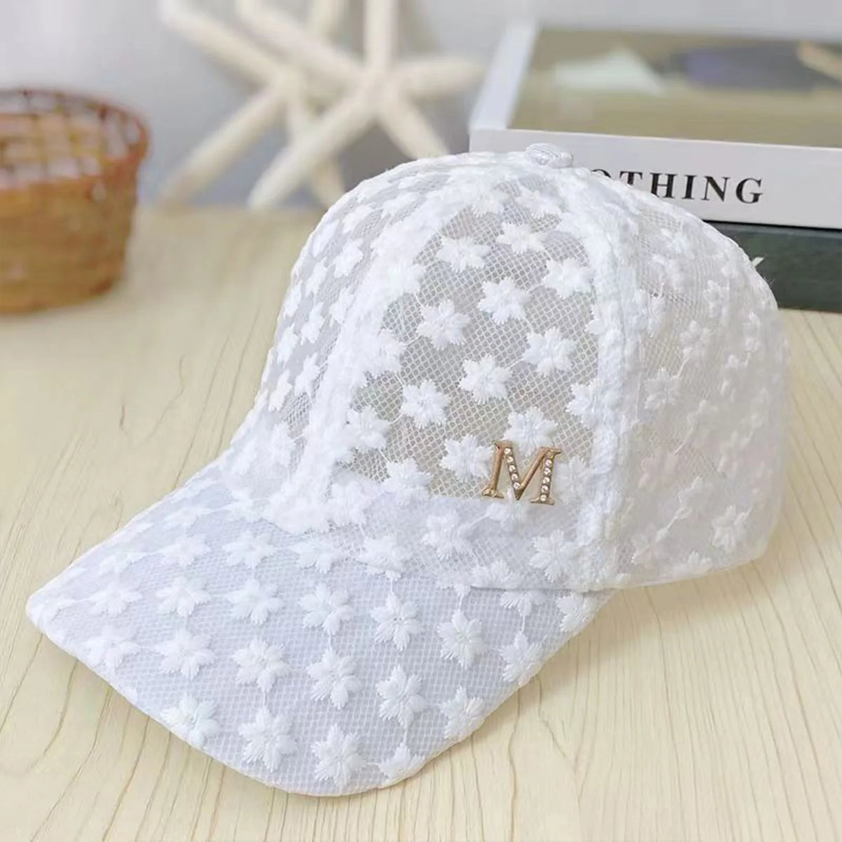Casquette de baseball fine à fleurs en dentelle pour femme, printemps-été, protection solaire, casquette ajourée, respirante, mignonne, tour de tête réglable