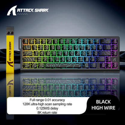 ATTACK SHARK X68HE Magnetic Switch Gaming Keyboard 8KHz Rapid Trigger Mechanical Keyboard | FREEWOLF F68/F68 Pro Wired & Wireless Magnetic Gaming Keyboard