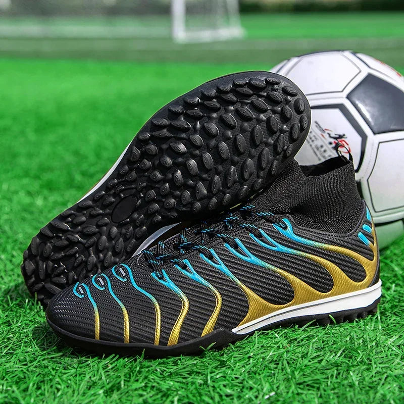 Chaussures de Football pour hommes, chaussures de Sport FG/TF, bottes d'entraînement en plein air pour garçons, antidérapantes, longues pointes, Futsal d'intérieur confortables