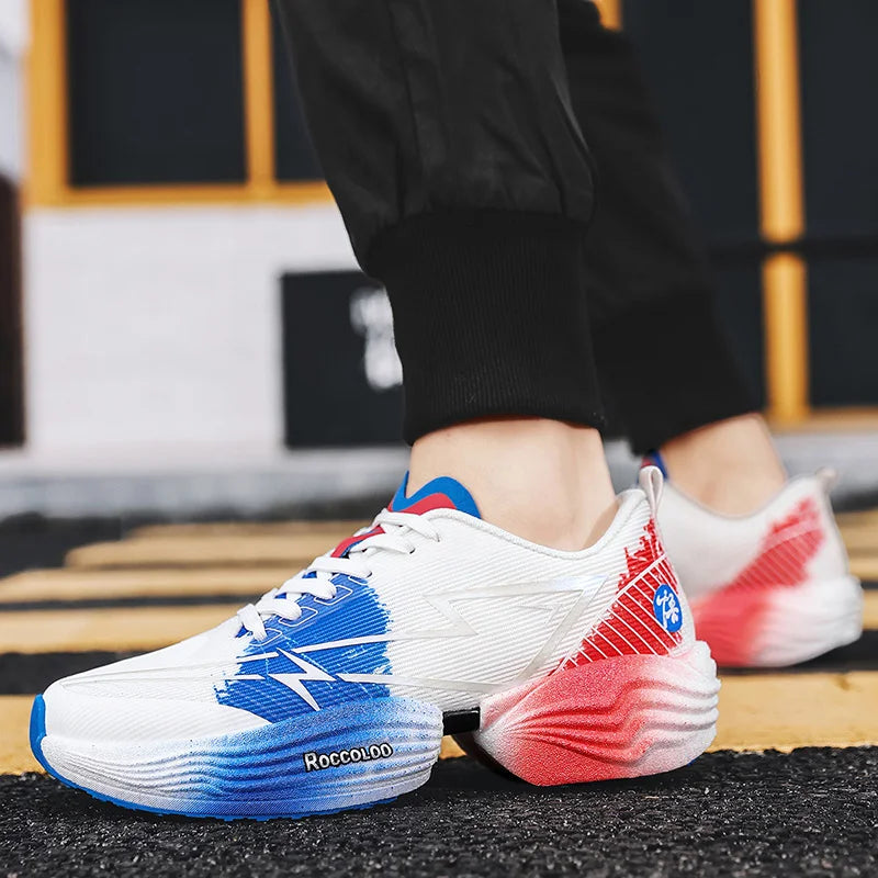 Couple Sports Shoes Professional Marathon Comfortable Jogging Shock-absorbing Training Shoes High Rebound Anti-Slip Racing Shoes