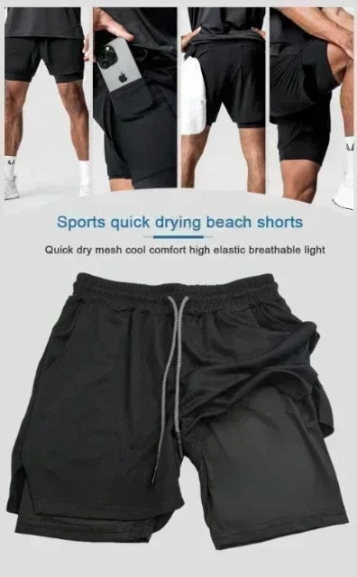 Dragon Ball Goku Vegeta Anime Printed Double-layered Shorts, American Sporty Summer Fashion Shorts for Men and Women