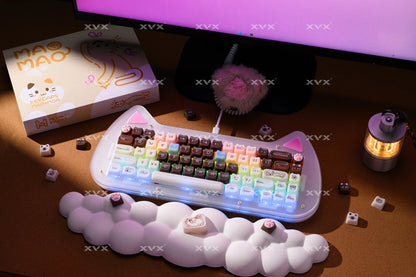 XVX 148 teclas teclas con temática de gatos perfil MAO, teclas coreanas brillantes y adorables para teclado 61 64 68 78 87 96 98 104 108