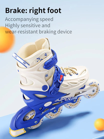 Inline Skates Boy Black Adjustable Size Pink Girl Children Sports Rollerblades High Speed New LED Light-Up Professional