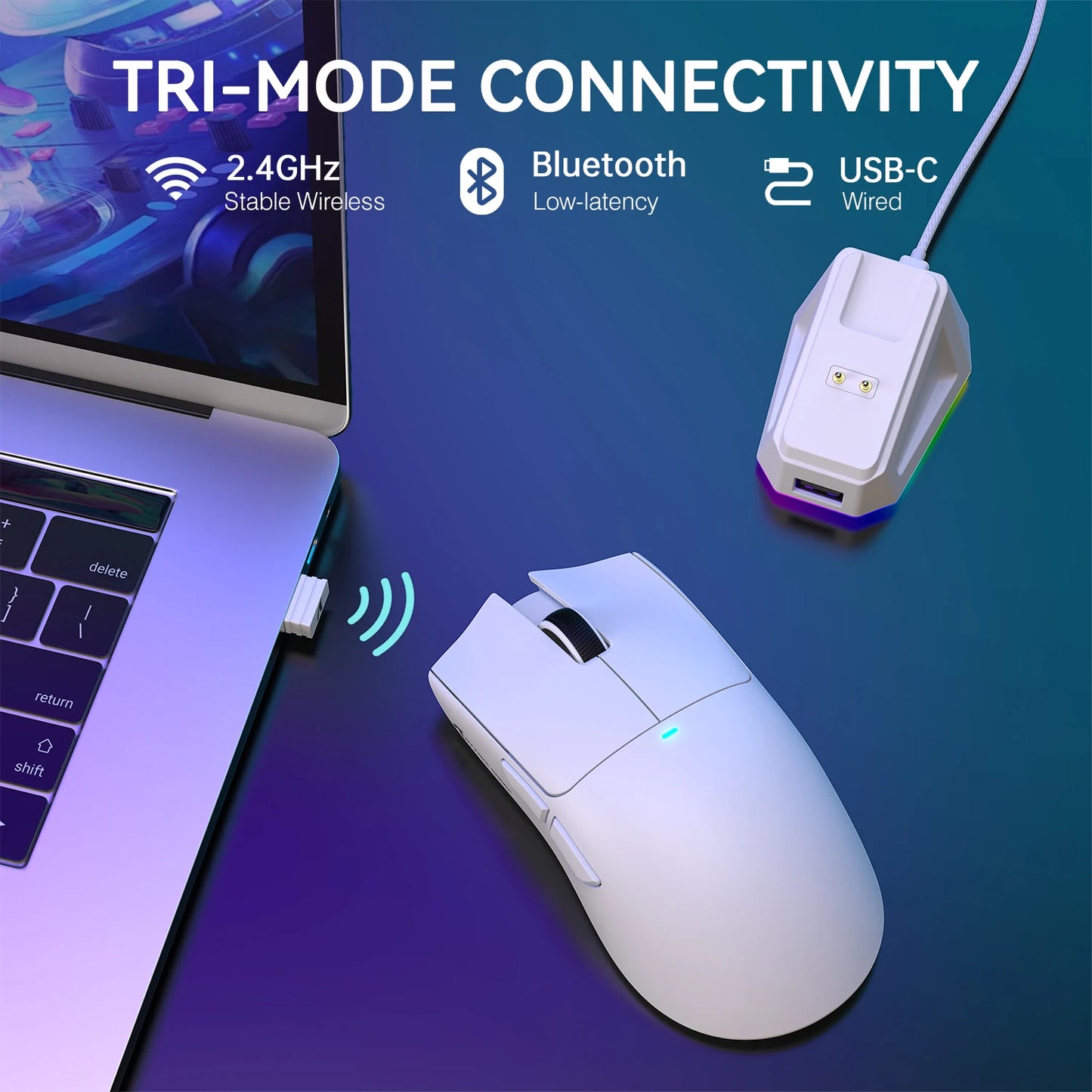 ATTACK SHARK X11 Lightweight Wireless Gaming Mouse with RGB Backlight Charging, Up to 22K DPI, PAW3311 Optical Sensor, HUYU Switch