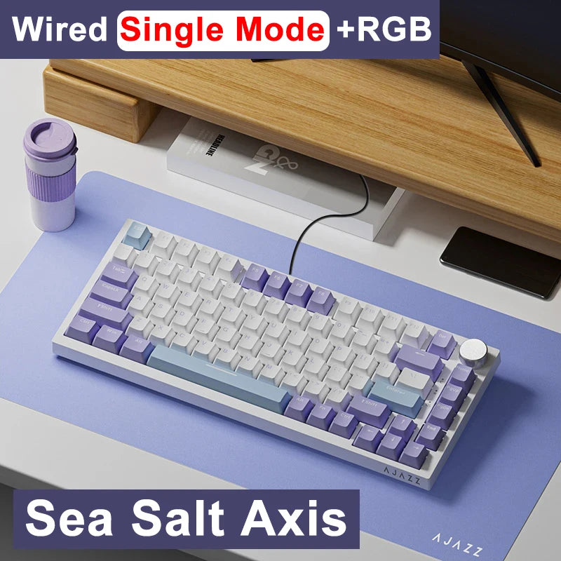 Ajazz AK820 / AK820PRO Gaming Mechanical Keyboard 82 Keys Wired Bluetooth 2.4GHz Wireless Gamer Keyboard Custom Gasket for Laptop