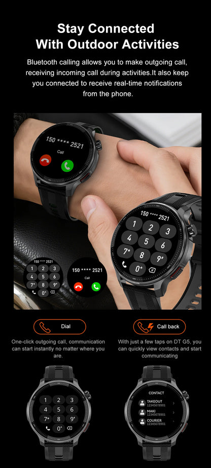 New GPS Offline Maps Smart Watch Men Memory 3D Menu Styles TWS MP3&MP4 Player 1.43"AMOLED Compass Sport Swim Waterproof Bracelet