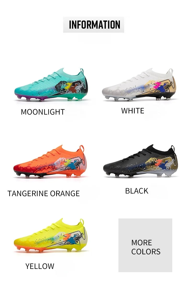 New Men Football Boots Cleats Non-Slip Match Ultralight Soccer FG Training Shoes Soccer Shoes Long Spikes Outdoor Drop Shipping.