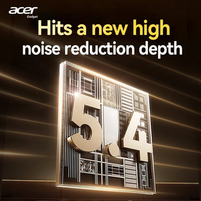 Acer Ohr548 Wireless Bluetooth Headphones with In-Ear Design, Anc Call Noise Reduction, Charging Case, Stereo Sound Effect, Low Latency for Gaming, Comfortable Fit for Sports, Running, and Fitness