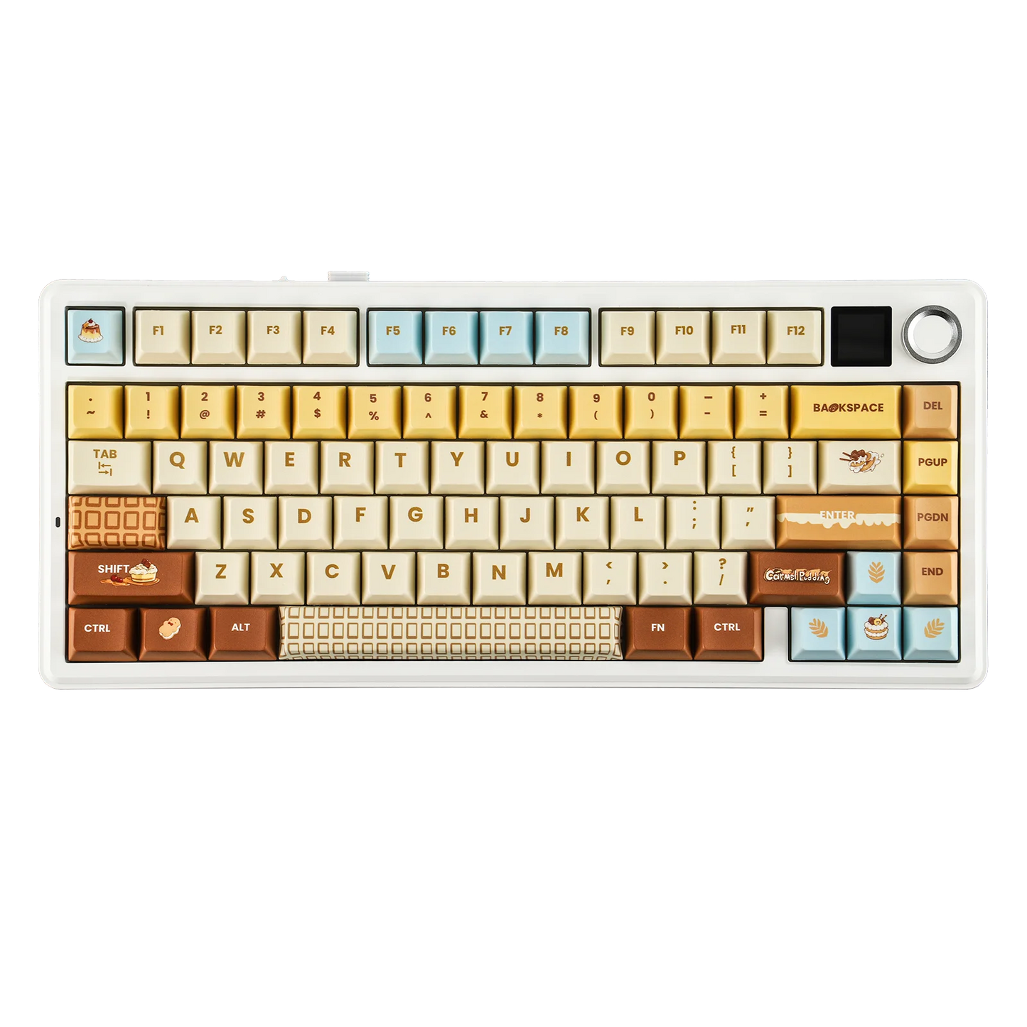 Teclado mecánico inalámbrico EPOMAKER X AULA F75 MAX compacto 75% con distribución ANSI, conexión por cable/Bluetooth/2.4GHz, pantalla TFT y perilla