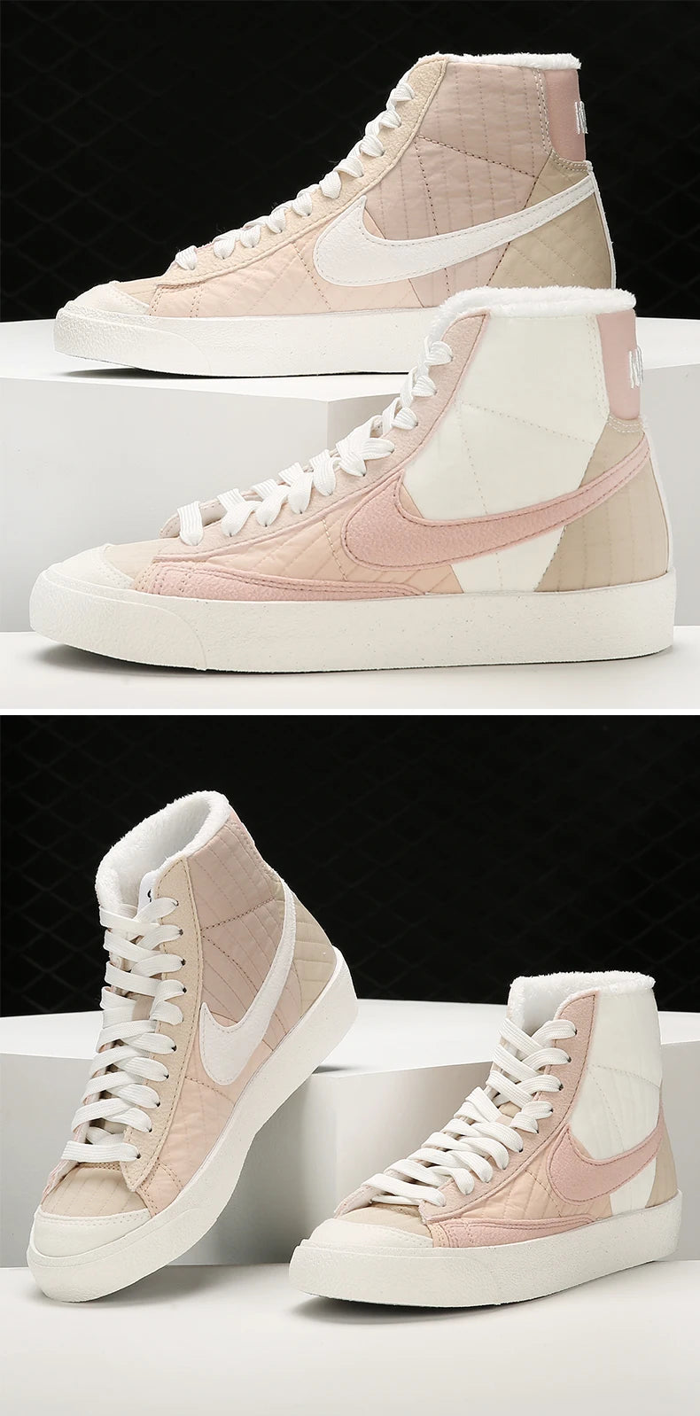 Nike Official Genuine BLAZER Pioneer — Sapatilhas casuais desportivas de cano alto para mulher DO7445-261