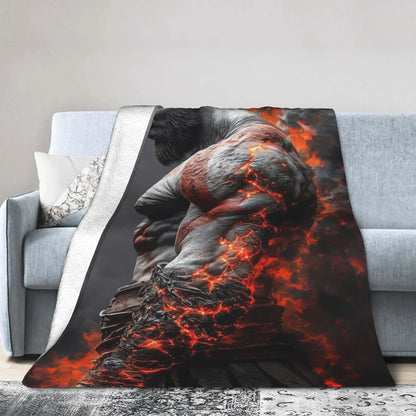 God of War Games Kratos Cartoon  Blanket Quality Soft  Bedding Throws Winter Travel Office Home Decor Aesthetic Bedspread