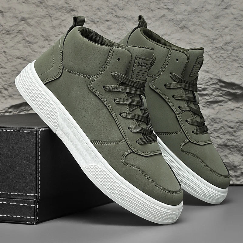 Baskets, chaussures de skate montantes pour le printemps et les sports de plein air, à lacets, grandes tailles, confortables et faciles à enfiler
