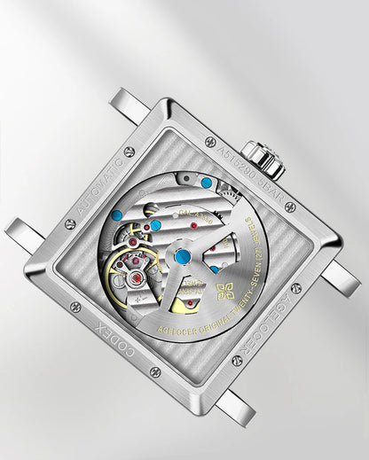 AGELOCER Original Codex Watch Men's Square Business Formal Automatic Mechanical Watch Birthday Gift for Men