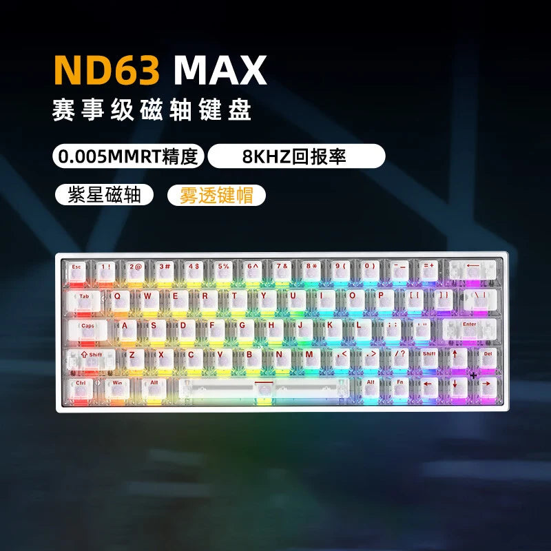 Irok Nd63 Pro Mechanical Keyboard Wired Magnetic Switch Hotswap RGB E-Sports Customize Keyboard For Accessories Office Gaming