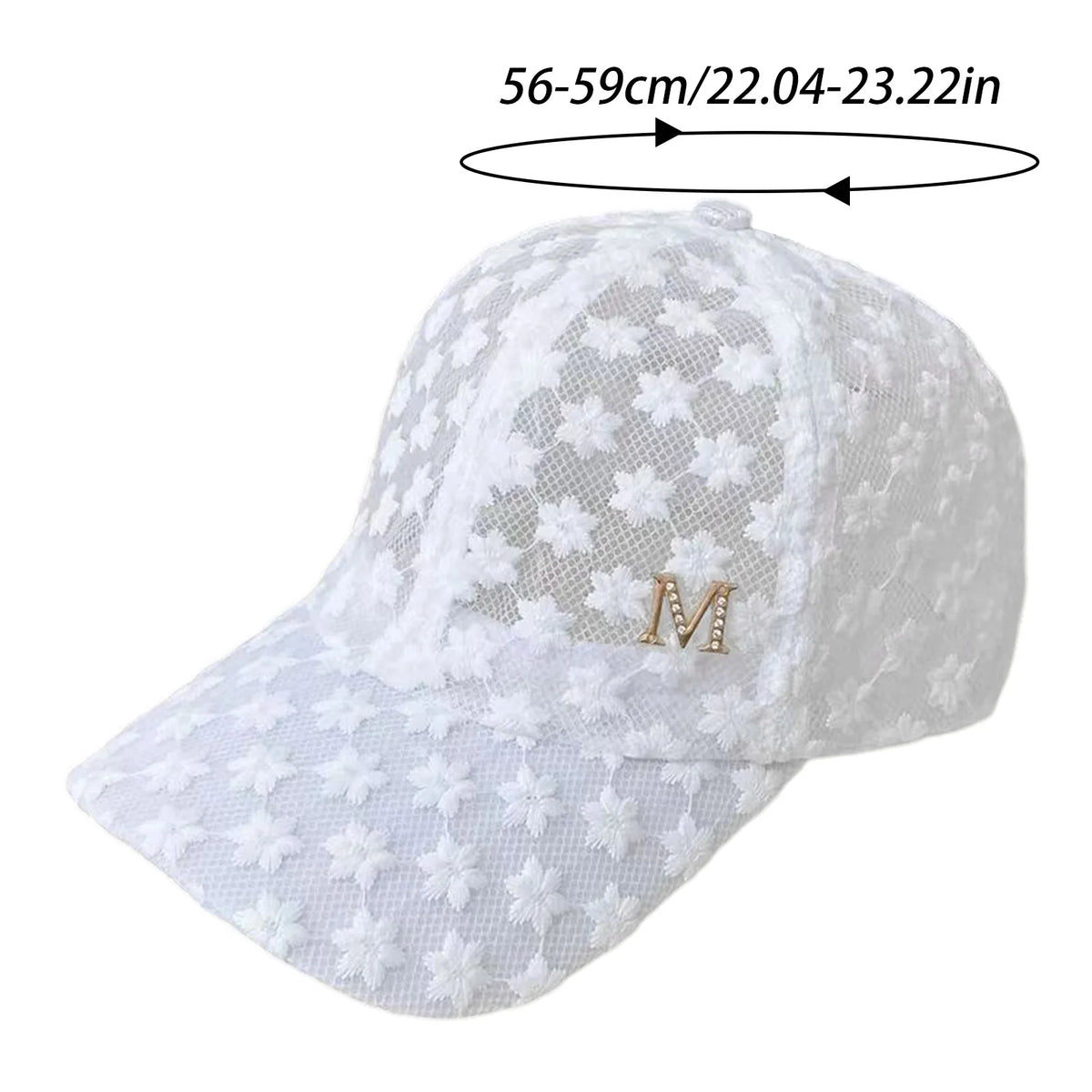 Casquette de baseball fine à fleurs en dentelle pour femme, printemps-été, protection solaire, casquette ajourée, respirante, mignonne, tour de tête réglable