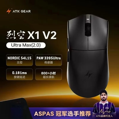 Mouse gaming wireless ATK Blazing Sky X1/X1V2 8K a bassa latenza, leggero per FPS, Liekong E-sports, accessori PC personalizzati