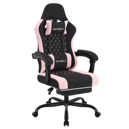 WOLTU Massage Gaming Chair Ergonomic Gamer Chair with Footrest, Lumbar Support, Adjustable Headrest, Swivel Computer Office Chair