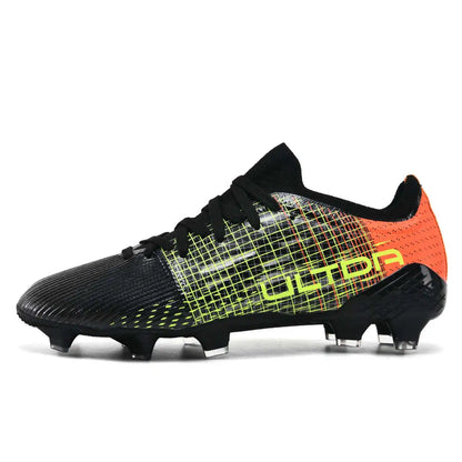 Chaussures de football toutes saisons anti-usure avec doublure respirante, amorti antichoc, semelle à crampons stable, unisexe, pour le football en extérieur