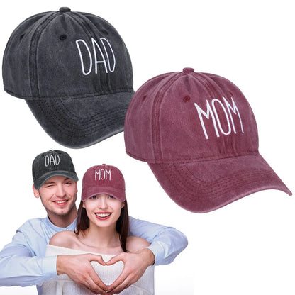 Mom and Dad Embroidered Baseball Hat Retro Sports Running Sunscreen Leisure Daily Versatile Travel Duck Tongue Hat