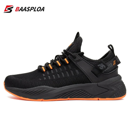 Baasploa Men's Running Shoes Brand, Male Designer Mesh Casual Sneakers, Lightweight Lace-Up New Male Outdoor Sports Tennis Shoes