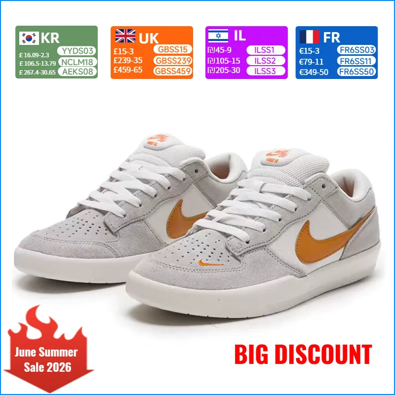 Nike SB Force 58 Retro – minimalistiset, muodikkaat, kevyet ja kestävät matalavartiset skeittikengät, unisex-malli DV5477-007