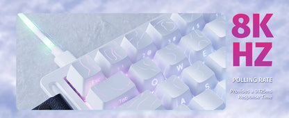 Teclado mecânico gaming ATTACK SHARK X68 HE Rapid Trigger 60% com fios, com atuação ajustável, interruptores magnéticos Hall Effect, 8KH