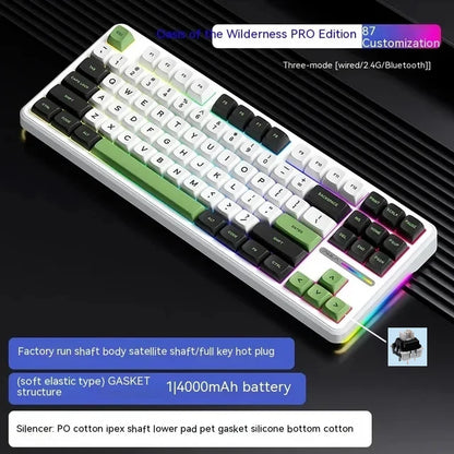 AULA F87Pro Mechanical Keyboard 2.4g/USB/Bluetooth Tri Mode Wireless 87 Key 5 Layer Silencing Filling Suitable For Gaming + Typing