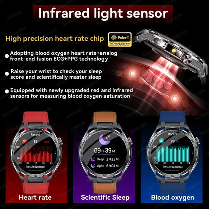 Smart Watch Men High-end Health Blood Pressure Blood Oxygen Lipids Uric Acid Sapphire Smart Watches Ai GPT Custom Dial ECG 2026