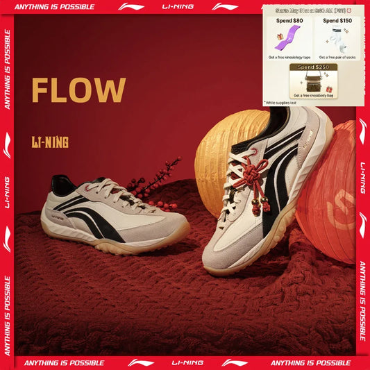 Li-Ning Unisex FEELING FLOW Lifestyle Shoes Cushion Rebound Retro Fashionable Thin Sole LiNing Classic Casual Sneakers AGCW002