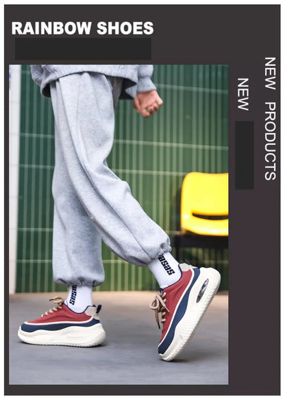 Men's Casual Sports Shoes, Fashionable Thick Soled Skateboarding Shoes, Trendy and Comfortable Men's Shoes Suitable for Outdoor