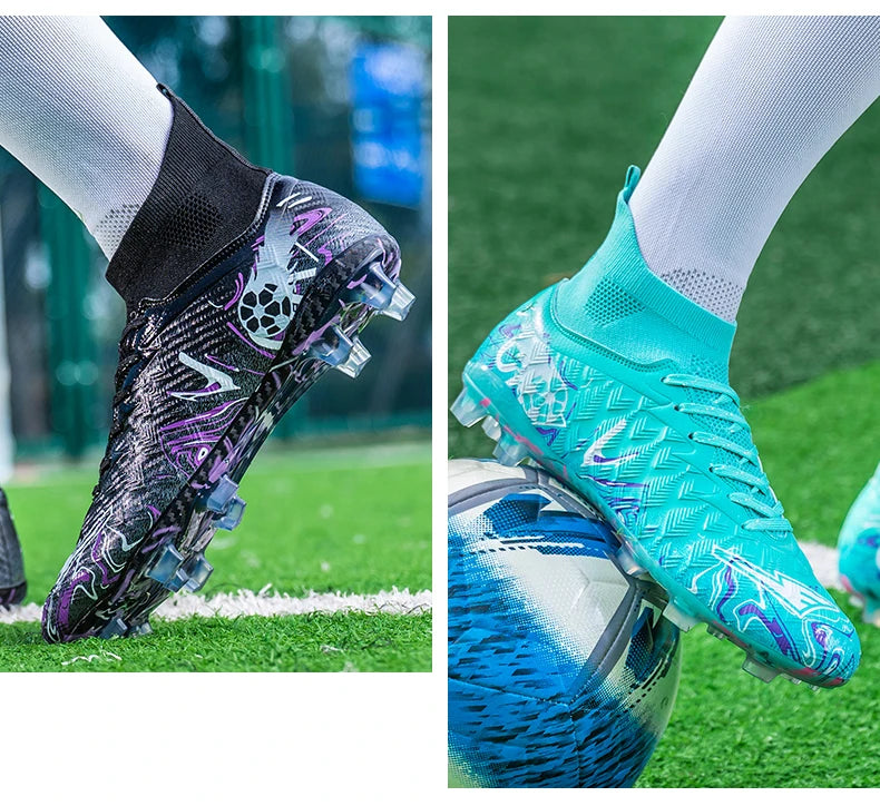 Chuteiras de Futebol de Cano Alto para Homem, para Relva Sintética, Respirantes e Antiderrapantes, Ténis de Treino e Jogo para Desporto ao Ar Livre, Chuteiras de Futebol FG