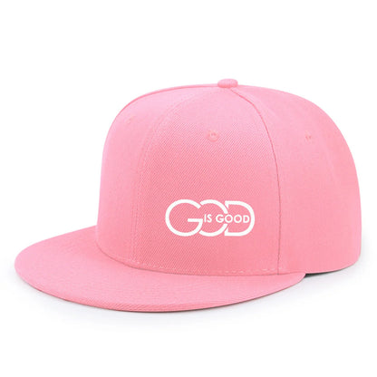 Unisex adjustable baseball cap street flat brim hat printed GOD IS GOOD casual headwear men and women fashion breathable outdoor