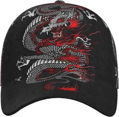 Casquette Snapback Dragon - Casquettes de baseball pour hommes - Casquette de soleil pour hommes - Casquette Trucker ajustable et tendance pour femmes et hommes