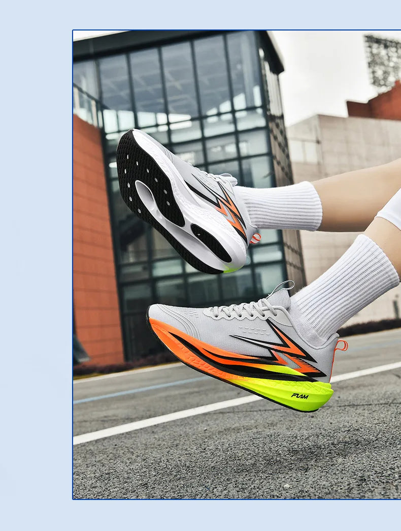 Ténis de corrida com placa de carbono para maratona, para homem e mulher, desportivos, respiráveis, leves, confortáveis e antiderrapantes