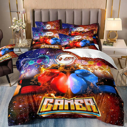 Set biancheria da letto gaming per bambino, copripiumino Queen ispirato ai videogiochi, copripiumino con design PlayStation per ragazzi e uomini giovani
