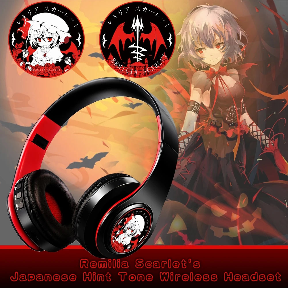 Auriculares anime over-ear Miku Nakano Sanjiu Bluetooth 5.0 – Headset gaming estéreo inalámbrico con graves profundos, micrófono y compatibilidad con tarjeta TF