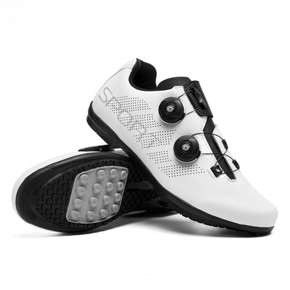 Lock-Free Cycling Shoes, Flat Pedal Shoes for Men, Bike Cleat Sneakers, MTB Bicycle Biking Shoes for Women, Breathable Indoor Boots