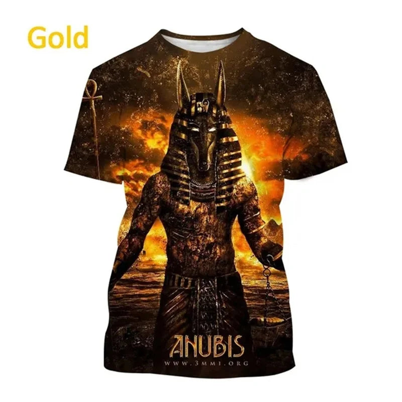 Grim Reaper Anubis T-shirts 3D-trykt oldegyptisk gud T-shirt Egyptens øje Farao Mode Harajuku kortærmet T-shirt
