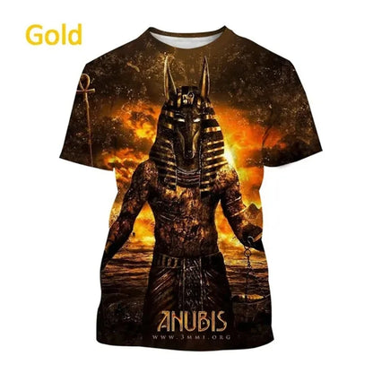 Grim Reaper Anubis T-shirts 3D-trykt oldegyptisk gud T-shirt Egyptens øje Farao Mode Harajuku kortærmet T-shirt
