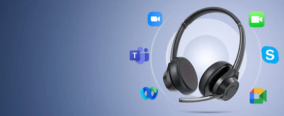 Bluetooth Headset V5.4 Wireless Headphones with Mic, Noise Cancelling Bluetooth Headset for Work, Office Calls, Zoom Meetings, Laptop & Mobile