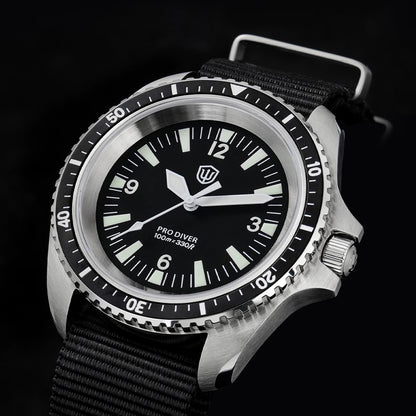 Reloj de lujo Watchdives WD1980 V3 con movimiento de cuarzo VH31 de segundero fluido, cristal de zafiro con revestimiento AR, resistencia al agua 10Bar, reloj para hombre