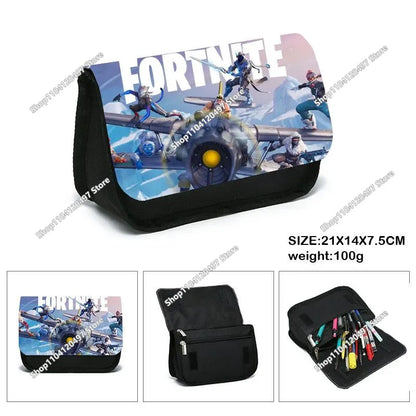 Estojo Escolar Fortnited de Grande Capacidade para Estudantes, Estojo para Lápis Infantil, Bolsa para Canetas, Material Escolar, Bolsa de Papelaria para Rapazes, Presentes Gaming