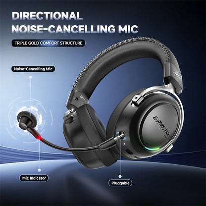 New Wireless Gaming Headphone, Bluetooth 6.0, 53mm Titanium Drivers, 7.1 Virtual Surround Sound, 15ms Zero-Latency, for PC/PS5/Mobile