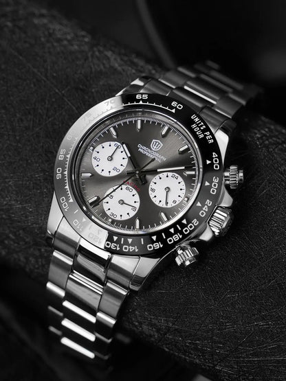 Watchdives WD16500 V2 Men's Watch VK63 Quartz Movement Chronograph Wristwatch Stainless Steel Sapphire Crystal Luminous Watches
