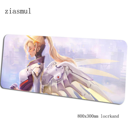 Tapete de rato gamer Overwatch Aestheticism 800x300x3mm, tapete de rato para portátil gaming, mousepad Cartoon, tapete de secretária para PC