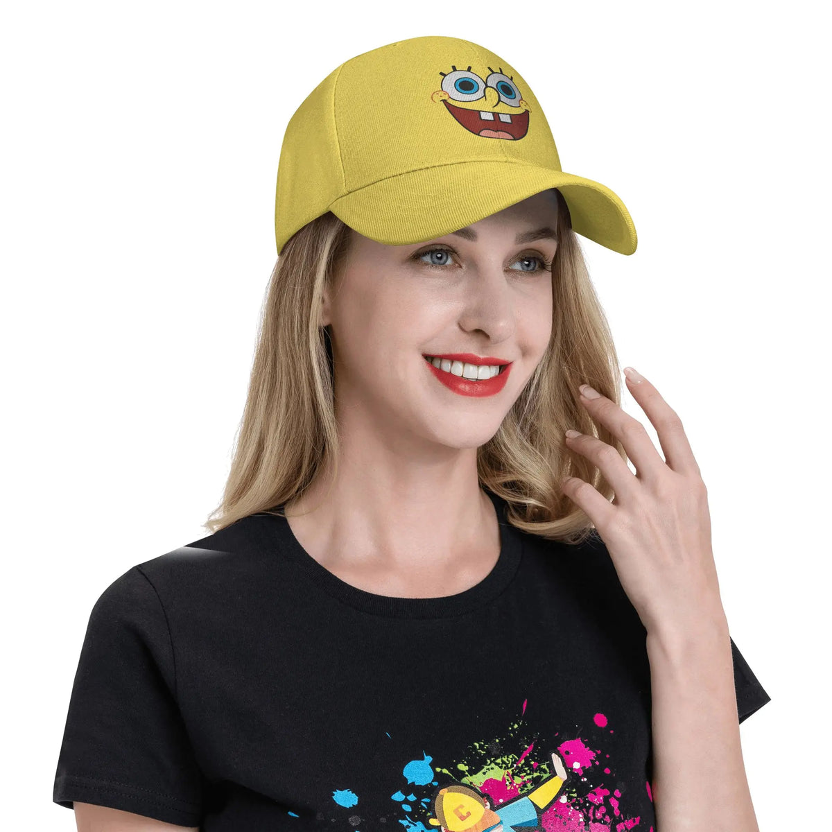 Καπέλο μπέιζμπολ Spongebobs με μεγάλο χαμογελαστό πρόσωπο, ανοιξιάτικο, στυλ y2k, ρετρό καπέλο τύπου «trucker» για ζευγάρια, γυναίκες, τένις, σκέιτ, καπέλα μπέιζμπολ