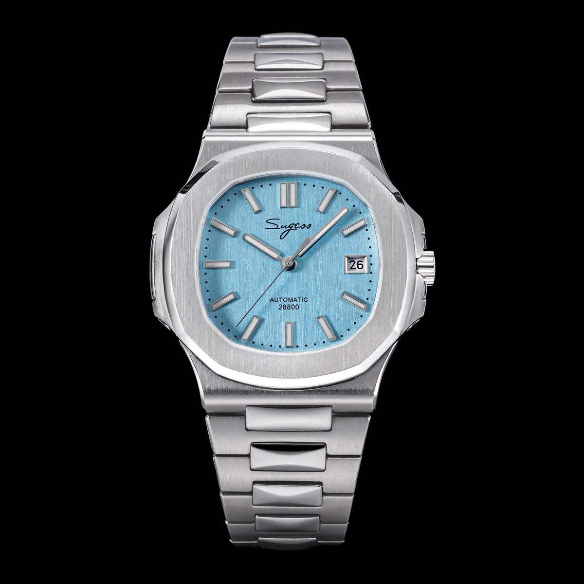 Sugess Man Watch Automatic Mechanical Wristwatches Miyota 9015 Movement MOP Dial Luminous Waterproof 5bar Bracelet Luxury S466