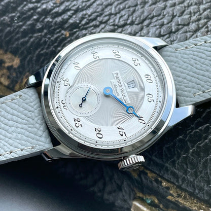 NEW Pierre Paulin Jumping Hour Men's Watch Automatic ST17 Mechanical Watch Steel Purple Vintage Date Window 38mm Metal
