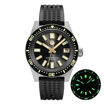 San Martin Official 40mm 62mas V3 Diver Watch For Men Kanagawa Surfing Dial NH35 Automatic Mechanical 20Bar Rubber Strap SN0007